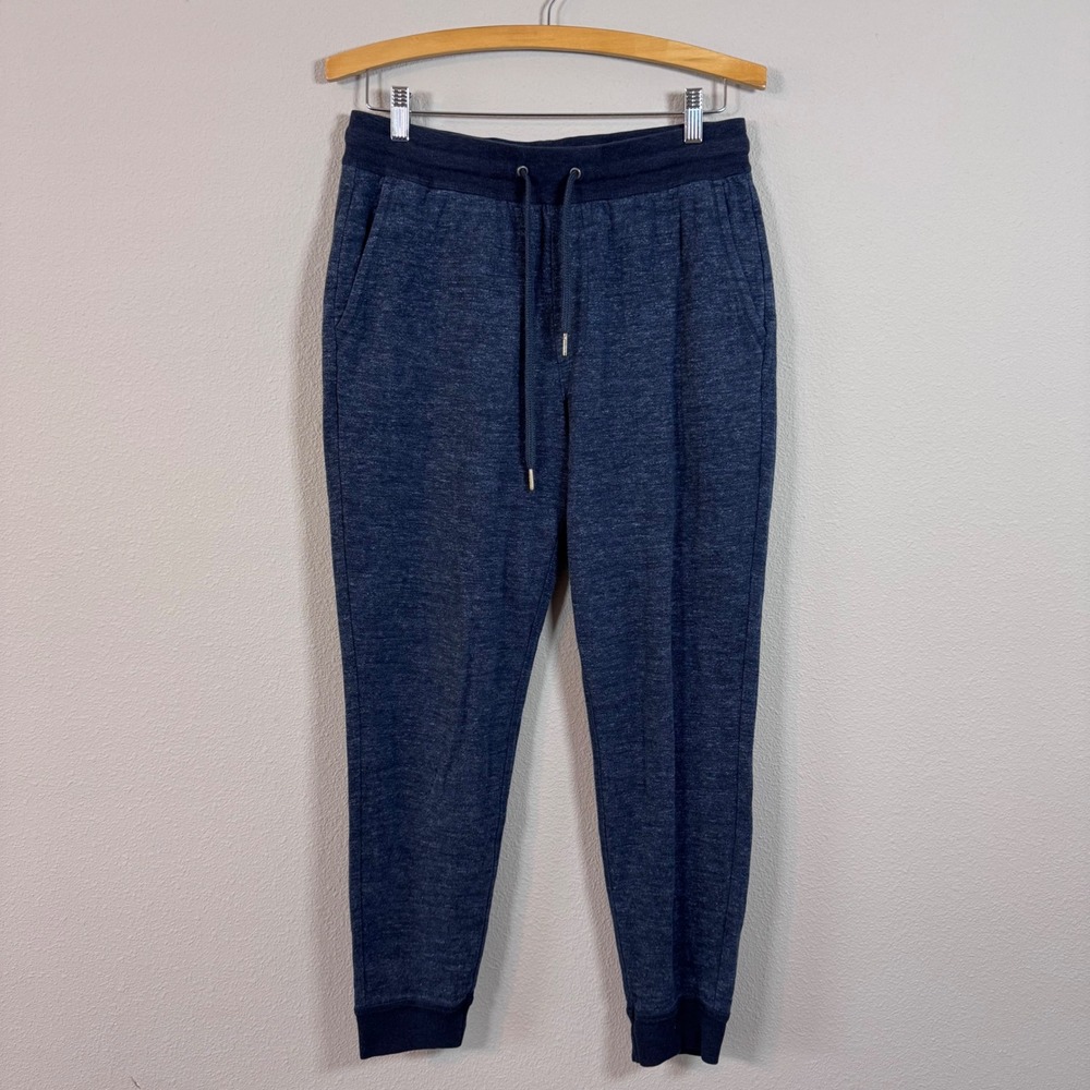 Faherty Dual Knit Sweatpants Joggers Navy Heather Premium Athleisure Men's M